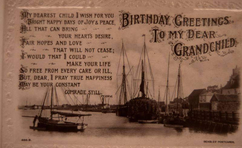  Birthday card with view of Maldon 
Cat1 Barges-->Pictures Cat2 Places-->Maldon